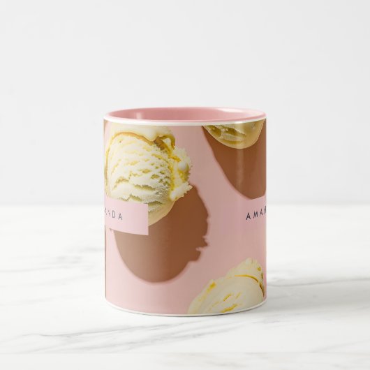Tasse 2 Couleurs Personalized Pastel Lemon Cream Bliss (Centre)