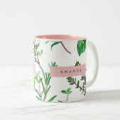 Tasse 2 Couleurs Personalized Pastel Lush Garden Herbs (Devant droit)