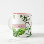 Tasse 2 Couleurs Personalized Pastel Lush Garden Herbs (Devant gauche)