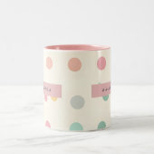 Tasse 2 Couleurs Personalized Pastel Macaron Polka Dot (Centre)