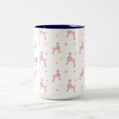 Tasse 2 Couleurs Personalized pastel pink Poodle Pattern (Centre)