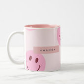 Tasse 2 Couleurs Personalized Pastel Pink Smiley Face (Gauche)