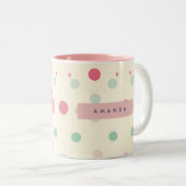 Tasse 2 Couleurs Personalized Pastel Polka Dot Style  (Devant droit)