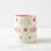 Tasse 2 Couleurs Personalized Pastel Polka Dot Style  (Centre)