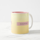 Tasse 2 Couleurs Personalized Pastel Soft Yellow Ombre  (Devant droit)