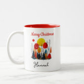 Tasse 2 Couleurs Personalized  Peony Botanical christmas  (Gauche)