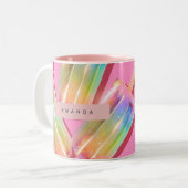 Tasse 2 Couleurs Personalized Rainbow Glitter Popsicle Dreamt (Devant gauche)
