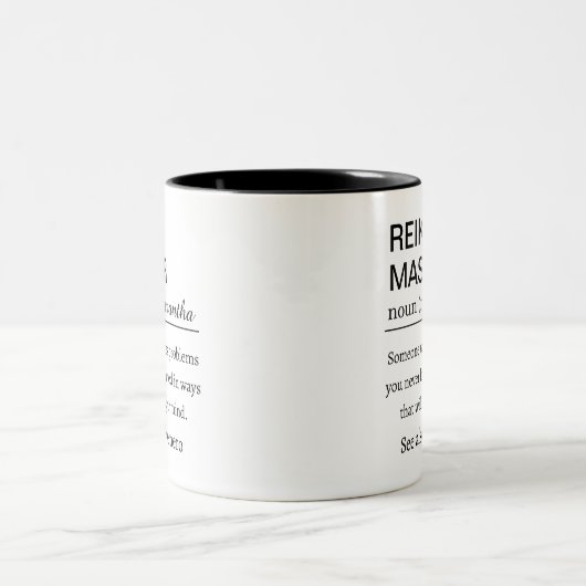 Tasse 2 Couleurs Personalized Reiki Master  Definition  (Centre)