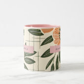 Tasse 2 Couleurs Personalized Retro Orange Flower Style (Centre)