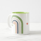 Tasse 2 Couleurs Personalized Retro Rainbow | Boho Coffee Cup Gift  (Devant gauche)