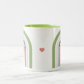 Tasse 2 Couleurs Personalized Retro Rainbow | Boho Coffee Cup Gift  (Centre)