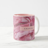 Tasse 2 Couleurs Personalized Shimmer Glossy Pink Ice (Devant droit)