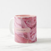 Tasse 2 Couleurs Personalized Shimmer Glossy Pink Ice (Devant gauche)