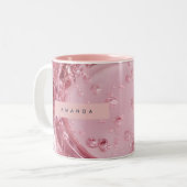 Tasse 2 Couleurs Personalized Shiny Blush Marble Effect (Devant gauche)