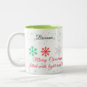 Tasse 2 Couleurs Personalized Snowflake Christmas (Gauche)