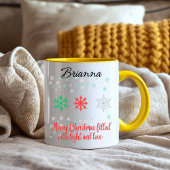 Tasse 2 Couleurs Personalized Snowflake Christmas