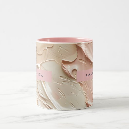 Tasse 2 Couleurs Personalized Soft Neutral Paint Texture  (Centre)