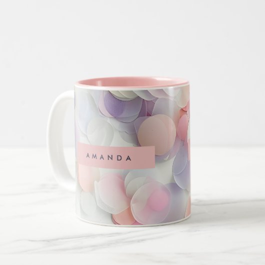 Tasse 2 Couleurs Personalized Soft Pastel Confetti Design (Devant gauche)