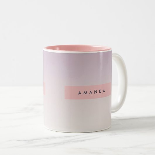 Tasse 2 Couleurs Personalized Soft Pastel Lavender Gradient (Devant droit)