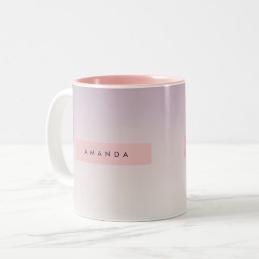 Tasse 2 Couleurs Personalized Soft Pastel Lavender Gradient (Devant gauche)