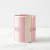 Tasse 2 Couleurs Personalized Soft Pink and Cream Stripe (Centre)