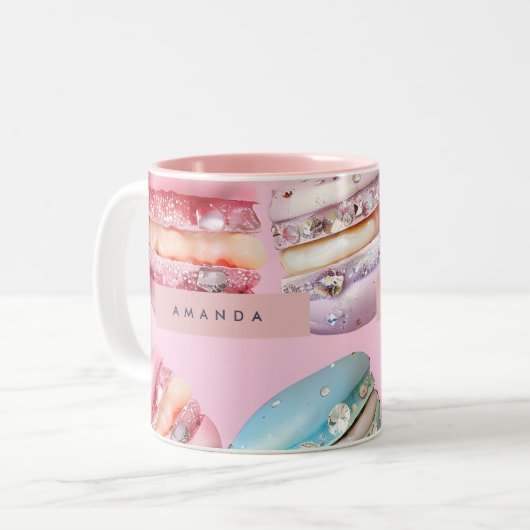 Tasse 2 Couleurs Personalized Sparkling Pastel Macaron Bliss (Devant gauche)