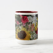 Tasse 2 Couleurs Personalized Sunflower Mosaic Cup (Centre)