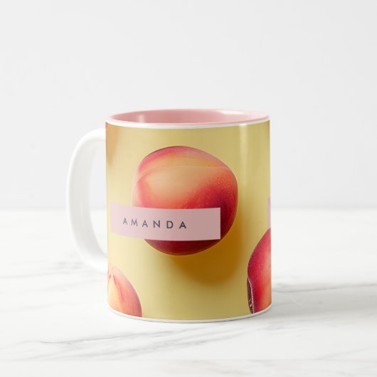 Tasse 2 Couleurs Personalized Sunny Peach Bliss (Devant gauche)