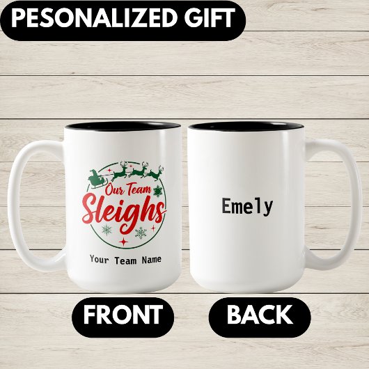 Tasse 2 Couleurs Personalized Team Christmas,Office Christmas Party