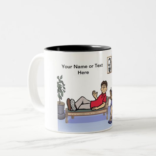 Tasse 2 Couleurs Personalized Therapist, Counselor - Female Cartoon (Devant gauche)