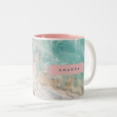 Tasse 2 Couleurs Personalized Turquoise Ocean Wave Beach (Devant droit)