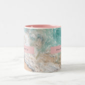 Tasse 2 Couleurs Personalized Turquoise Ocean Wave Beach (Centre)
