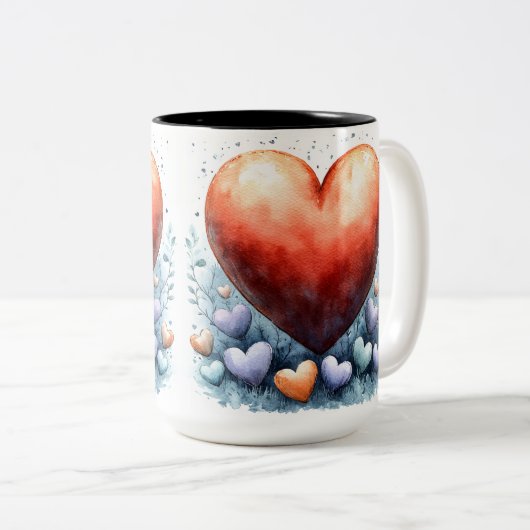 Tasse 2 Couleurs Personalized Valentine Coffee Mug (Devant droit)