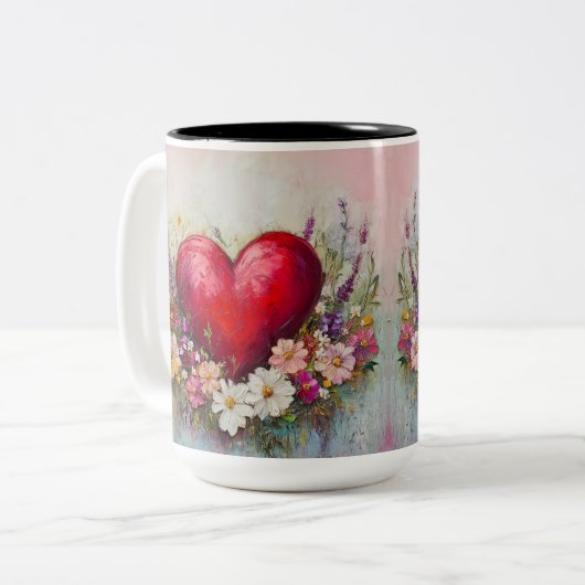 Tasse 2 Couleurs Personalized Valentine Coffee Mug (Devant gauche)