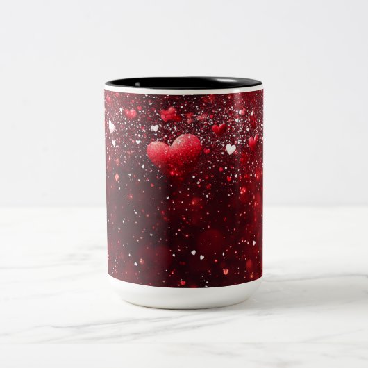 Tasse 2 Couleurs Personalized Valentine Coffee Mug (Centre)