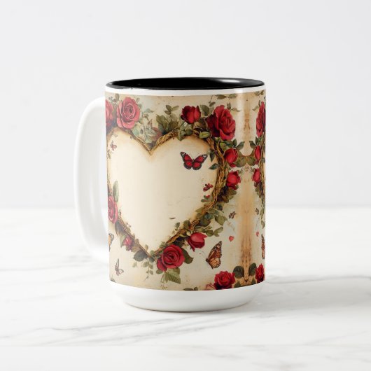 Tasse 2 Couleurs Personalized Valentine Coffee Mug (Devant gauche)