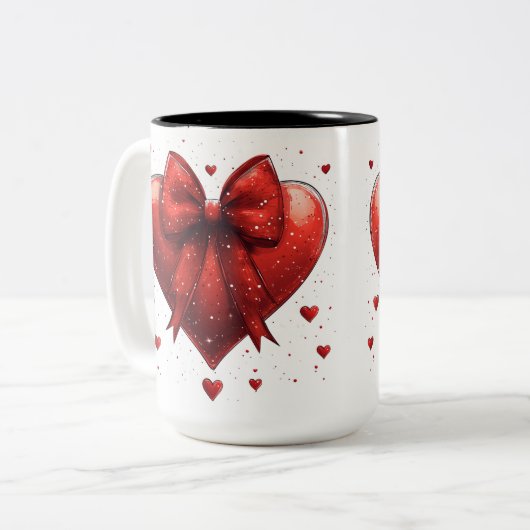 Tasse 2 Couleurs Personalized Valentine Coffee Mug (Devant gauche)
