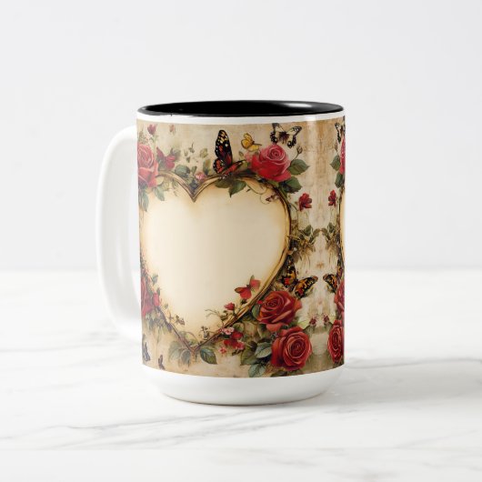 Tasse 2 Couleurs Personalized Valentine Coffee Mug (Devant gauche)