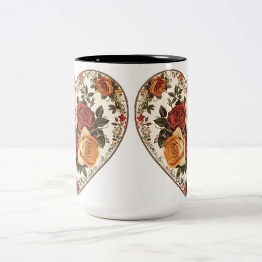 Tasse 2 Couleurs Personalized Valentine Coffee Mug (Centre)