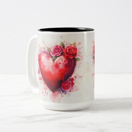 Tasse 2 Couleurs Personalized Valentine Coffee Mug (Devant gauche)