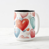 Tasse 2 Couleurs Personalized Valentine Coffee Mug (Devant droit)