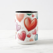 Tasse 2 Couleurs Personalized Valentine Coffee Mug (Centre)