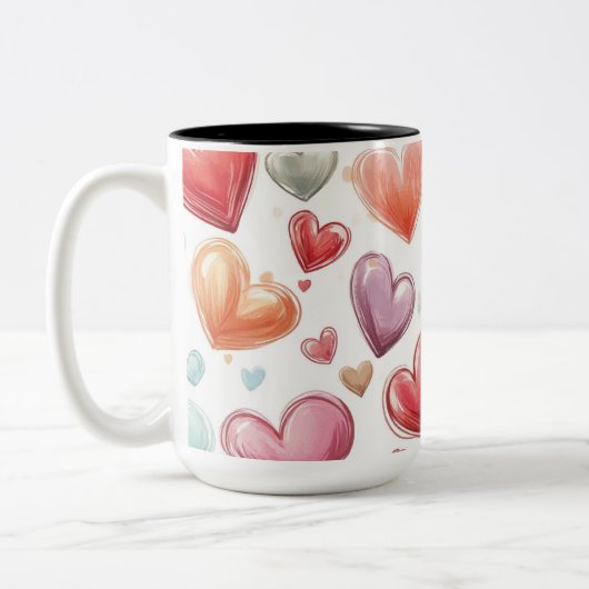 Tasse 2 Couleurs Personalized Valentine Coffee Mug (Gauche)