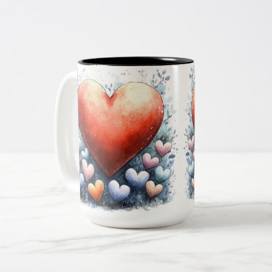 Tasse 2 Couleurs Personalized Valentine Coffee Mug (Devant gauche)