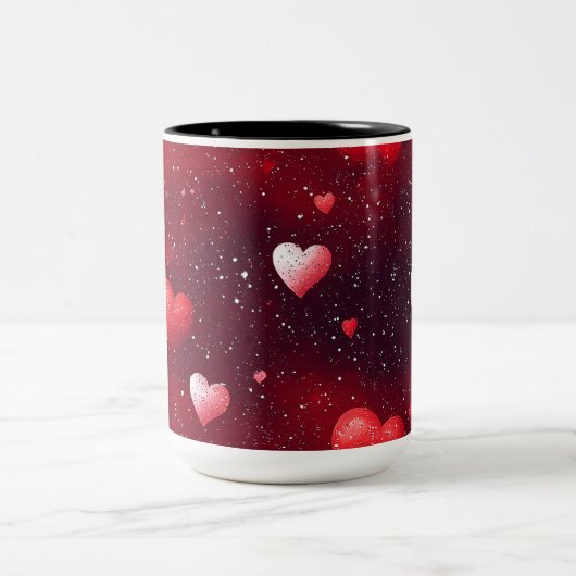 Tasse 2 Couleurs Personalized Valentine Coffee Mug (Centre)