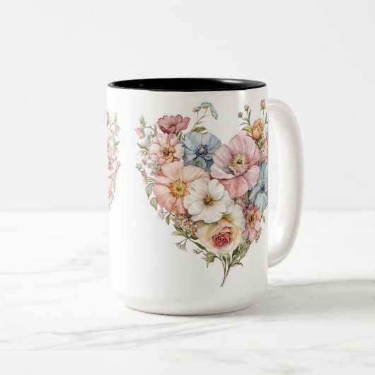 Tasse 2 Couleurs Personalized Valentine Coffee Mug (Devant droit)