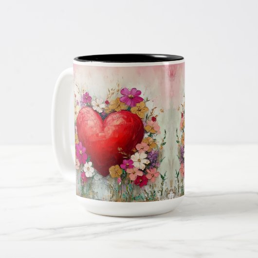 Tasse 2 Couleurs Personalized Valentine Coffee Mug (Devant gauche)
