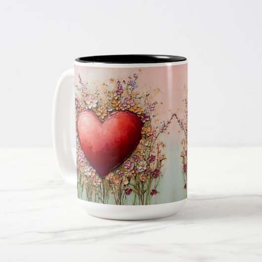 Tasse 2 Couleurs Personalized Valentine Coffee Mug (Devant gauche)