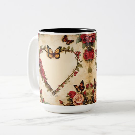 Tasse 2 Couleurs Personalized Valentine Coffee Mug (Devant gauche)