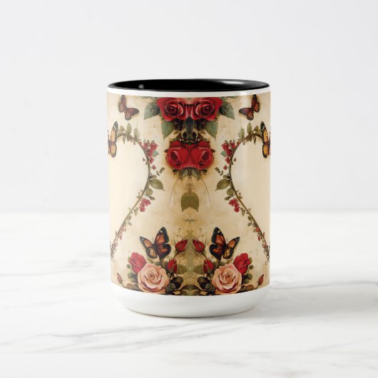 Tasse 2 Couleurs Personalized Valentine Coffee Mug (Centre)